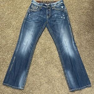 Men’s sz 34 x 33 long Rock Revival Ronnie boot jean